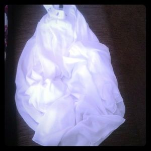 Long cream chiffon blouse